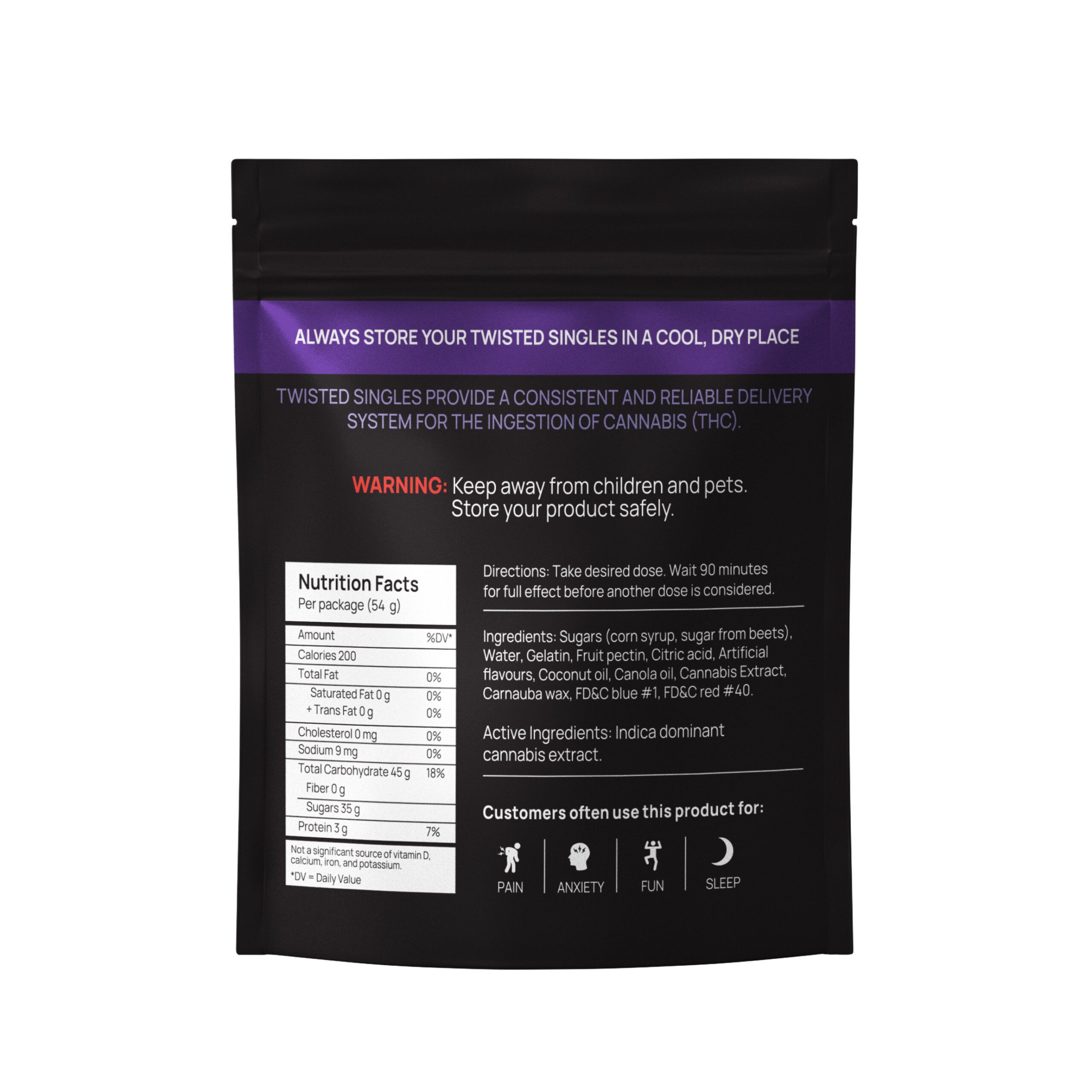 Twisted Extracts – HIGH DOSE Sour Twisted Singles – Blueberry (1200mg THC) - Image 2